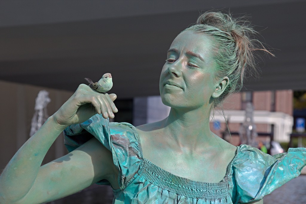 living statue levend standbeeld evenement event festival festiviteit kunst art straatkunst streetart artiest beeld beeldhouwwerk sculpture sculptuur